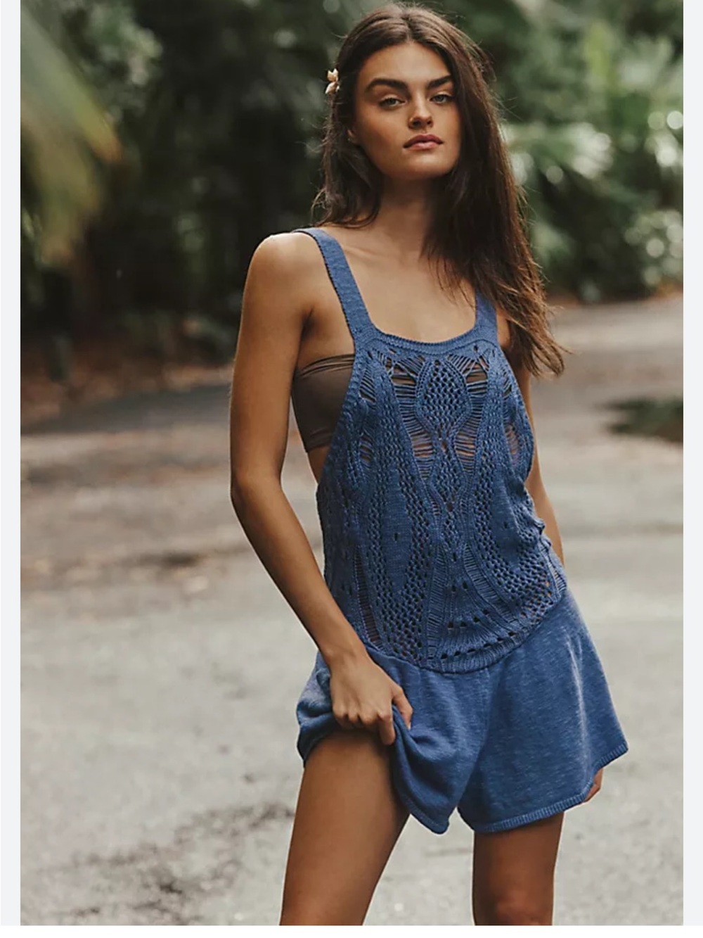 nwt Free People low back crochet romper